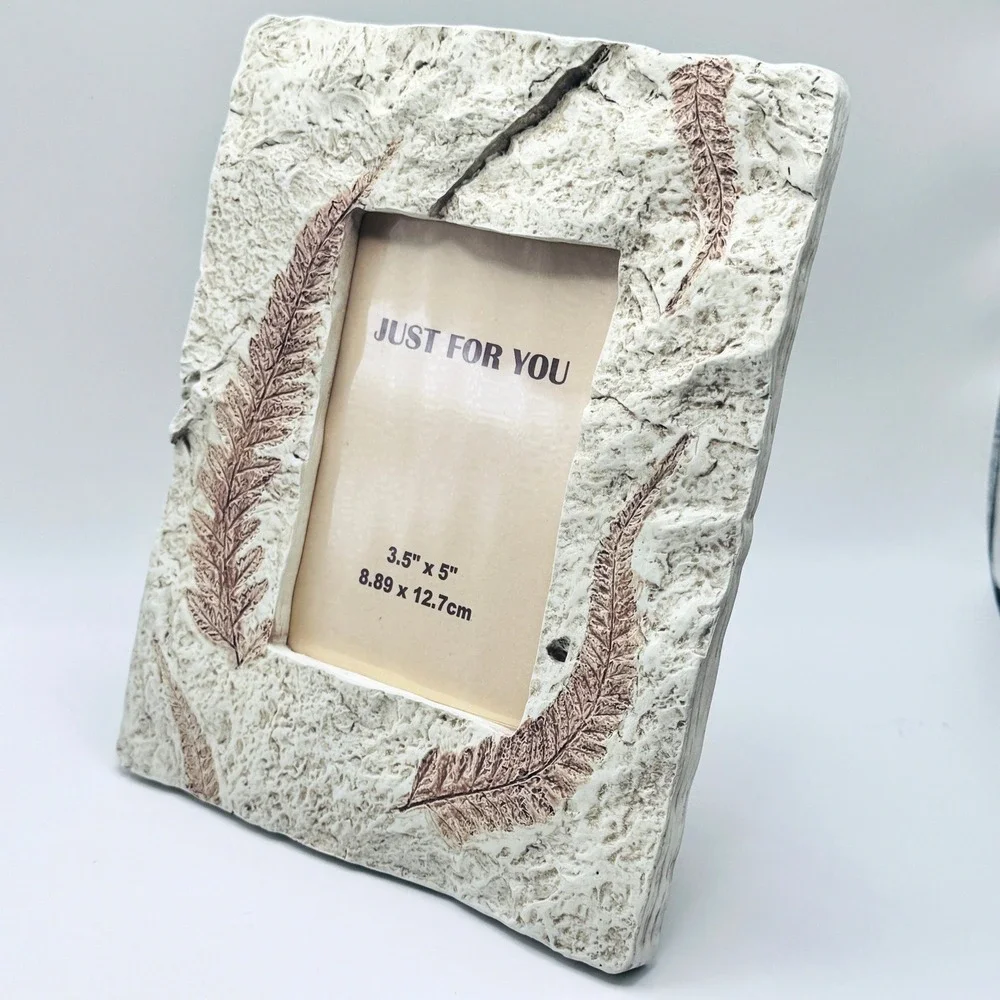 Rustic Floral Fern Fossil Picture Frames (2) Nature Cabin Botanical Cottagecore
